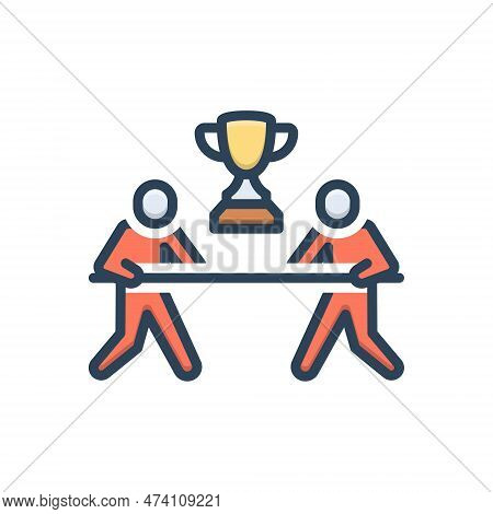 Color Illustration Icon For Competition Rivalry Competitiveness Vying Feuding Championship Game Trop
