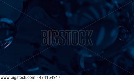 Dark Blue Phantom Diaphanous Film Balls Shining In Darkness - Photo Of Nature