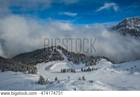 A Beautiful View Of Brenta Dolomites With Fantastic Clouds And Alps Madonna Di Campiglio, Pinzolo, I