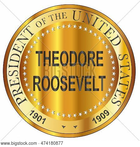 Theodore Roosevelt President Of The United States Of America Round Stamp