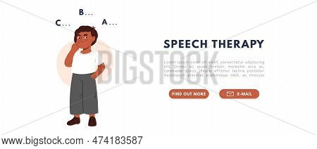 Therapy Speech Delay. Development Of Language Skills In Children. Flat Vector Isolated Illustration