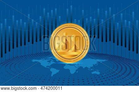Decntraland-mana Cryptocurrency Image. 3d Illustration. Mana Coin Logo.