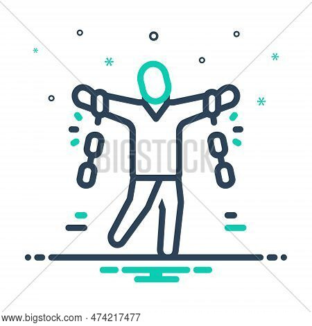 Mix Icon For Freely Freedom Handcuffs Independently Willingly Gaily Jovially Voluntarily