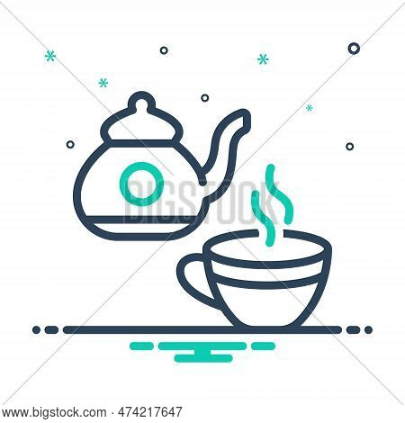 Mix Icon For Tea Drink Refreshment Coffee Beverage Heat Tea-kettle Caddy
