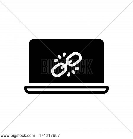 Black Solid Icon For Permalink Connection Interlink Unlink Attach Connect Network Webpage