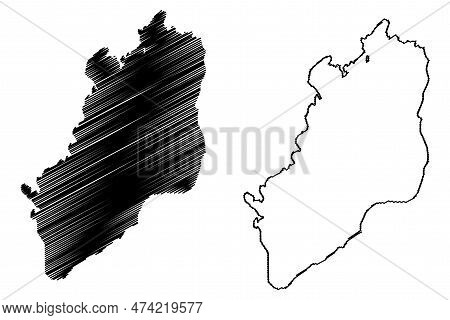 Lake Chamo (africa, Federal Democratic Republic Of Ethiopia) Map Vector Illustration, Scribble Sketc