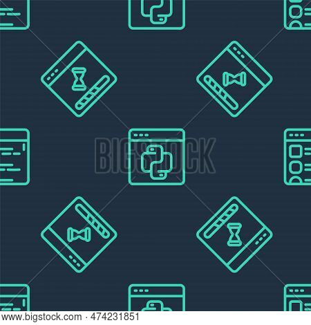 Set Line Python Programming Language, Loading Data Window And Browser Files On Seamless Pattern. Vec