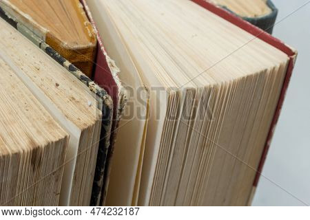 Book Background. Old Books In The Library. Bookshelf Shop. Knowledge Publications, Literature. Booki