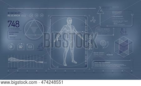 Set Of Infographic Elements About The Study Of The Human Genome.