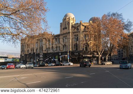 Tbilisi, Georgia - 22 January, 2023: House Of Melik-azaryants On Rustaveli Avenue, Tbilisi