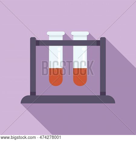 Blood Test Stand Icon Flat Vector. Stop Virus. Person Protect