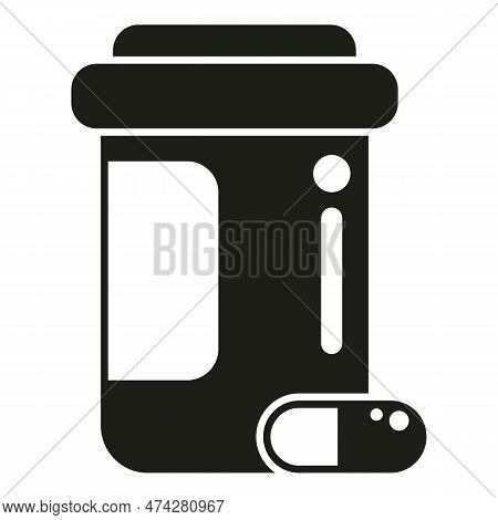 Tablet Capsule Icon Simple Vector. Person Cure. Drug Health