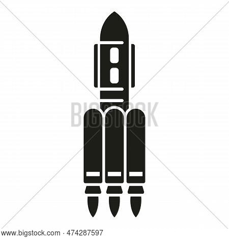 Spacecraft Launch Icon Simple Vector. Space Rocket. Fire Start