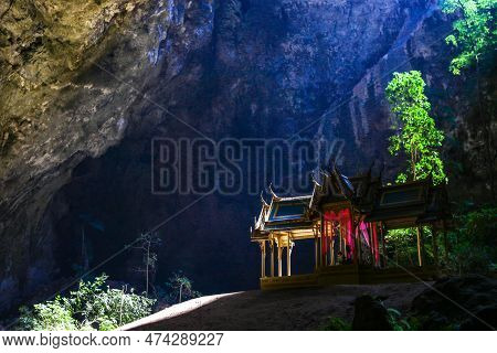 Mystique View To The Phraya Nakhon Cave With The Khuha Kharuehat Pavilion Illuminated By Sun Through