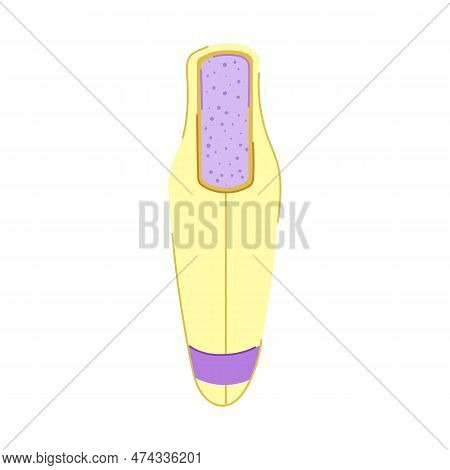 Care Callus Remover Cartoon. Pedicure Electronic, Female Woman Care Callus Remover Sign. Isolated Sy