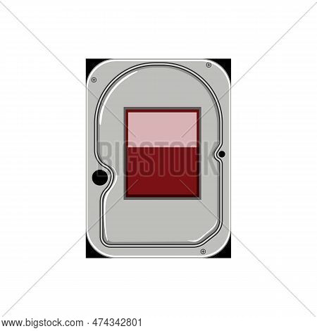 Storage Hard Drive Cartoon. Computer Data, Backup Memory Storage Hard Drive Sign. Isolated Symbol Ve