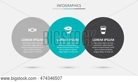Set Pour Over Coffee Maker, Candy And Coffee Cup To Go. Business Infographic Template. Vector