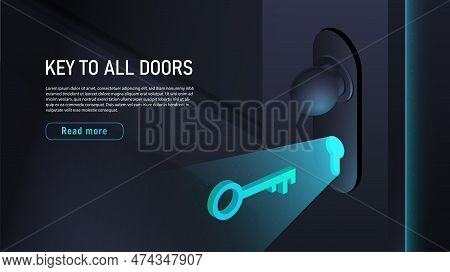 Key To All Doors. Metaphor Of Universal Solution And Business Idea. Innovation And Idea, Start Up. D