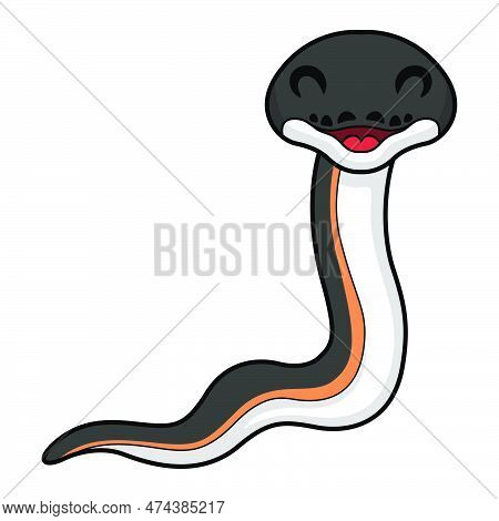 Vector Illustration Of Cute Gold Albertisi Snake Cartoon