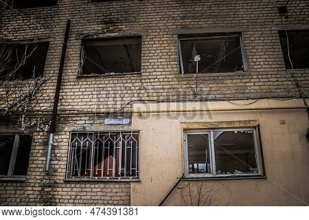 Destroyed Building Located In Izyum, Ukraine - April 08, 2023