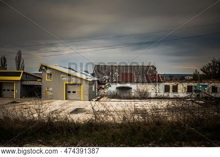 Destroyed Building Located In Izyum, Ukraine - April 08, 2023