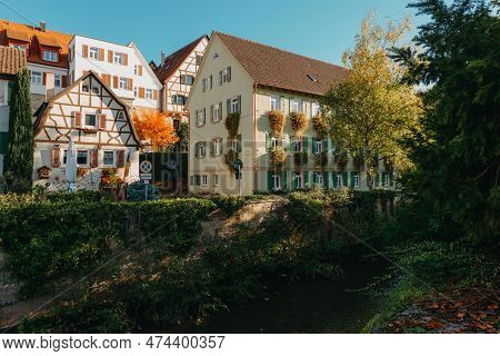 Old National German Town House In Bietigheim-bissingen, Baden-wuerttemberg, Germany, Europe. Old Tow