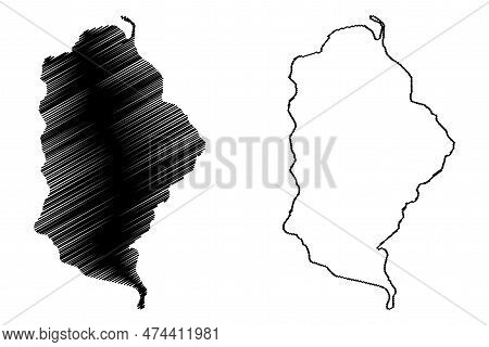 Lake Malombe (africa, Republic Of Malawi) Map Vector Illustration, Scribble Sketch Map