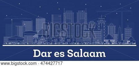 Outline Dar Es Salaam Tanzania City Skyline With White Buildings. Vector Illustration. Business Trav
