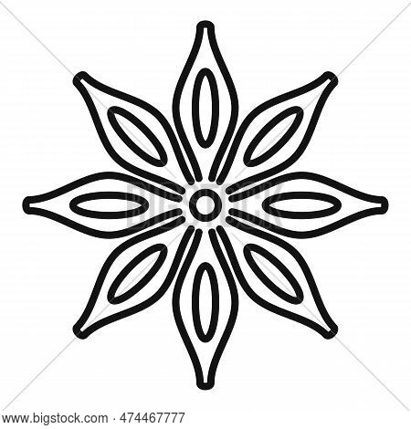 Cinnamon Star Icon Outline . Stick. Anise Canella