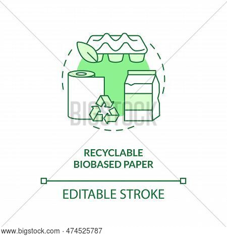 Recyclable Biobased Paper Green Concept Icon. Alternative Raw Materials. Sustainable Packaging Idea 