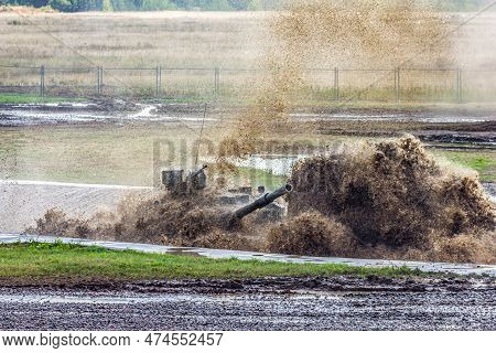 Russian Army T-72B3 Main Battle Tank At The Training Ground