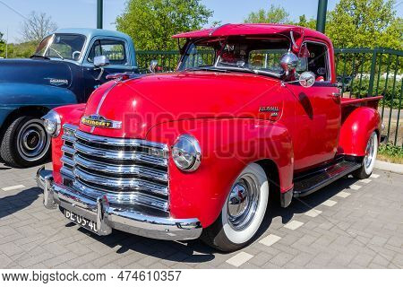 1951 Chevrolet 3100 Pickup Classic Truck On The Parking Lot. Rosmalen, The Netherlands - May 8, 2016