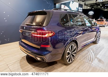 Bmw X7 (g07) Luxury Suv Car Presented At The Brussels Autosalon European Motor Show. Brussels, Belgi