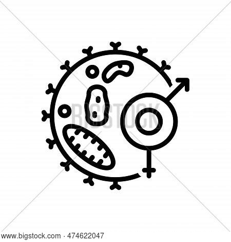 Black Line Icon For Std Sexually Transmitted Disease Bacteria Gender Aids Hiv Syphilis Virus Prevent