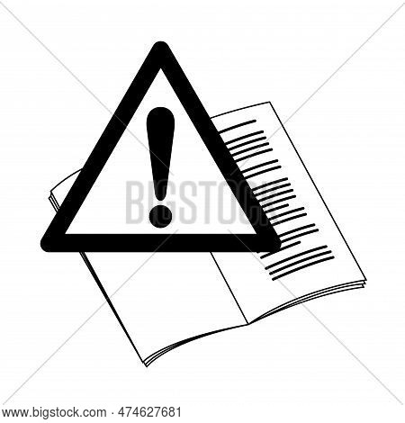Read Operator's Manual Black Icon ,vector Illustration, Isolate On White Background Label. Eps10