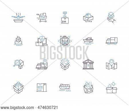 Express Delivery Outline Icons Collection. Express, Delivery, Fast, Courier, Shipping, Rush, Overnig