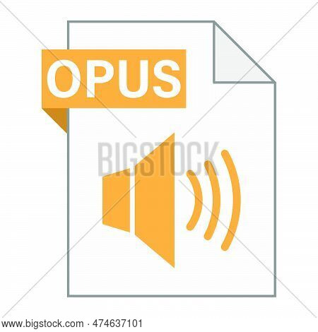 Modern Flat Design Of Opus File Icon For Web. Simple Style