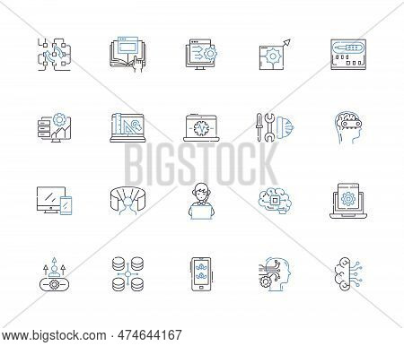 Programm Outline Icons Collection. Program, Programm, Programming, Plans, Scripts, Algorithms, Codes