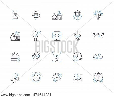 Laboratory Outline Icons Collection. Lab, Test, Experiment, Research, Analysis, Chemicals, Beakers V