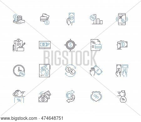 Sales System Outline Icons Collection. Sale, System, Automated, Process, Ordering, Tracking, Purchas