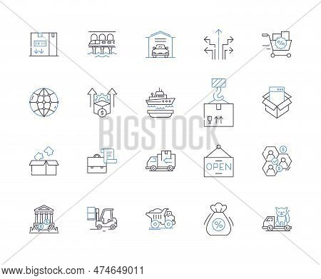 Courier Services Outline Icons Collection. Courier, Services, Delivery, Shipping, Logistics, Mail, P