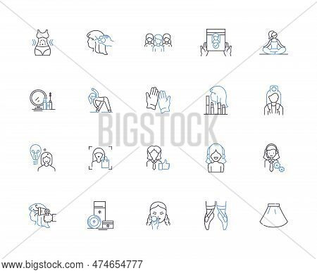 Women Business Outline Icons Collection. Female, Entrepreneurs, Moguls, Executives, Professionals, M