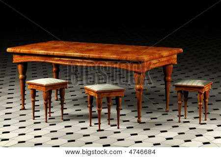 โบราณตารางและอุจจาระ 3 3D