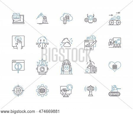 Robotic Process Automation Outline Icons Collection. Robotics, Process, Automation, Rpa, Machine, Le
