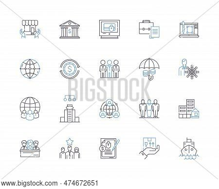 Distribution And Warehousing Outline Icons Collection. Distribution, Warehousing, Logistics, Invento