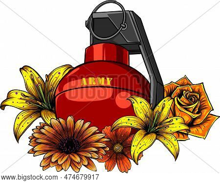 Vector Illustration Of Granate On White Background