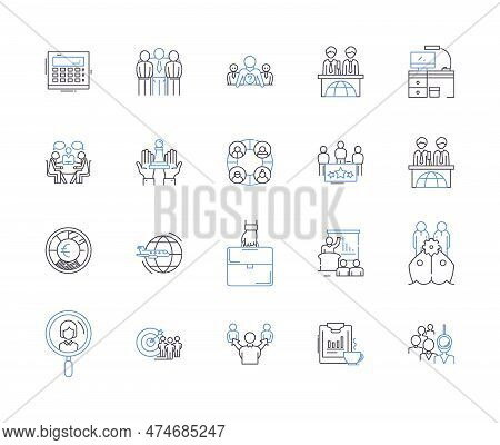 Business Workshop Outline Icons Collection. Business, Workshop, Seminar, Training, Class, Brainstorm