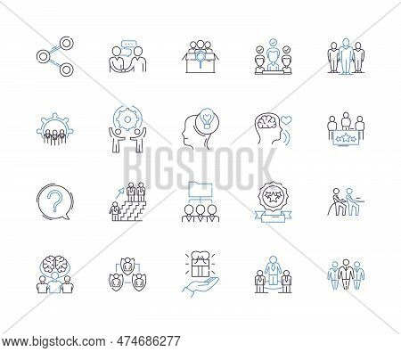 Total Quality Management Outline Icons Collection. Tqm, Quality, Control, System, Process, Improveme