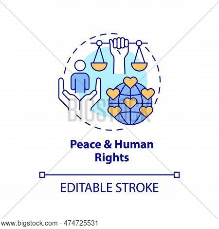 Peace And Human Rights Concept Icon. Gced Theme. Sustainable Development Abstract Idea Thin Line Ill