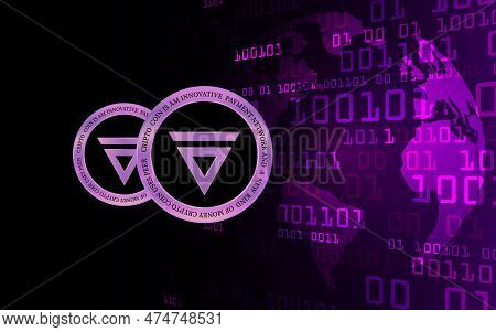 Velas Virtual Currency Images. 3d Illustrations. Velas Coin Logo.